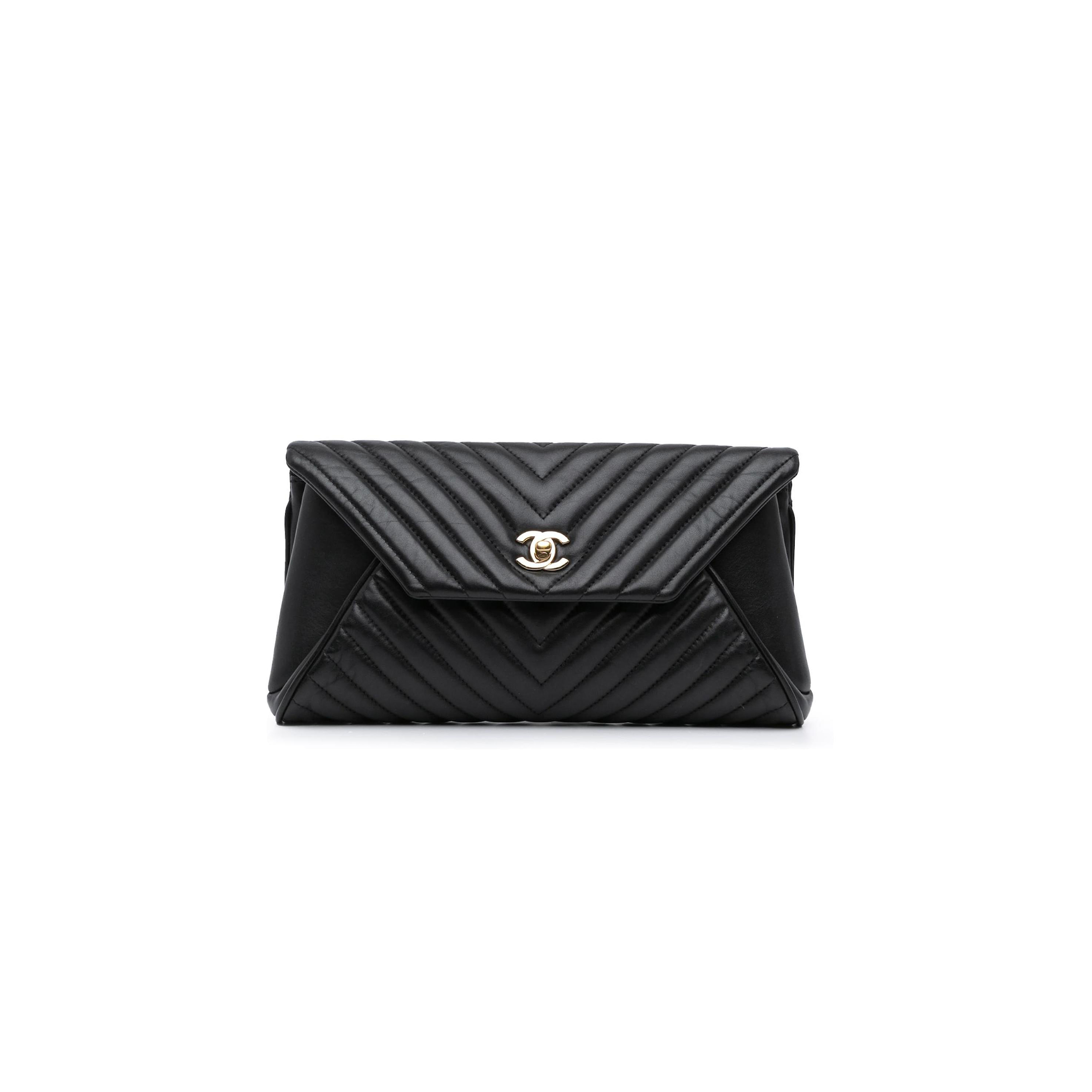 CHANEL FOLD UP AGAIN CLUTCH CHEVRON SHEEPSKIN (31*19*6cm) 